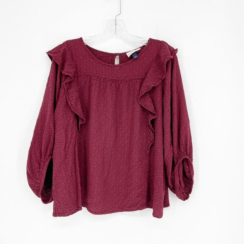 Universal Thread Long Sleeve Ruffle Top Size Large - Picture 1 of 6